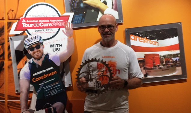 Carestream's tweet photo. We are proud of “Team Carestream” for earning the Tour de Cure "Team of Champions" award! The 11-member team raised more than $8,500 which will fund research to help find a cure for diabetes.  #tourdecure https://t.co/OAkCNtxVyK