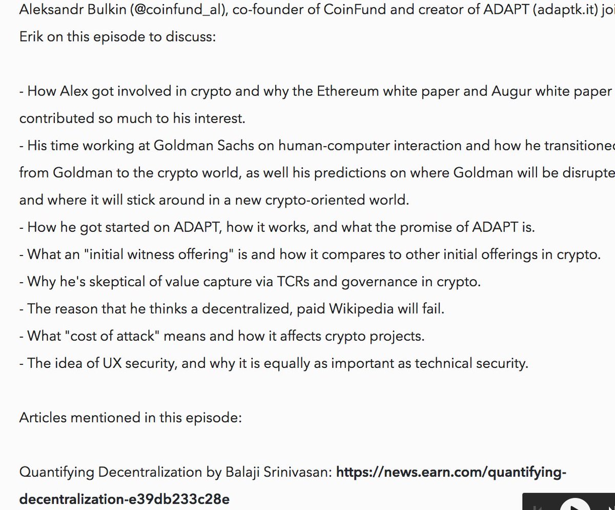 eriktorenberg's tweet photo. Spoke with Alex Bulkin (@coinfund_al) about "Initial Witness Offerings", decentralized programming, TCRs, and more.

https://t.co/YTfQwKx3XF
https://t.co/xcKrDjDbXo https://t.co/QT1Oo6a9o2