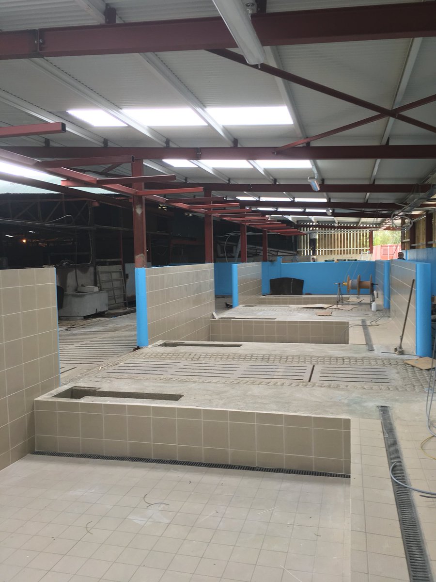 Brklydairysol's tweet photo. Bit of #teamblue progress today first 3 robots in position and bolted down #tinturrobotics #progressreport #teamdairy https://t.co/Exl5irGIoG