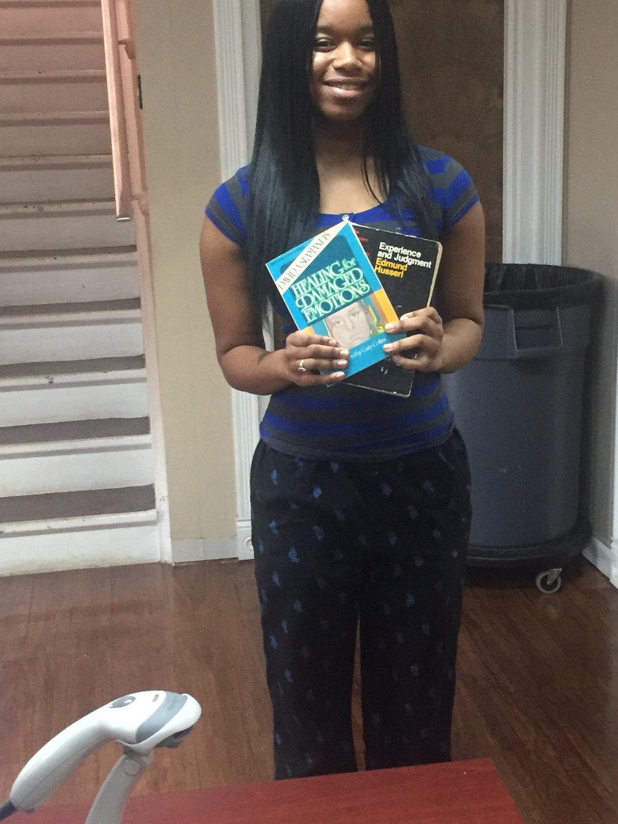 LibraryABC's tweet image. The first books checked out using our new circulation system! #progress #librarylife  Also, don't forget about our week long #booksale!