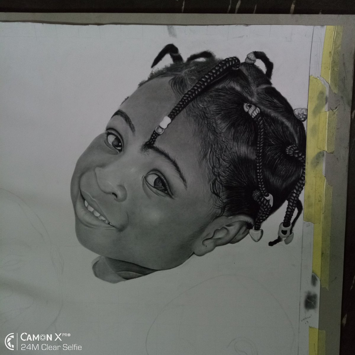 lexbrown69's tweet image. #TheIntelligentCreator @InfinixNigeria My drawing of @iam_Davido And his daughters...