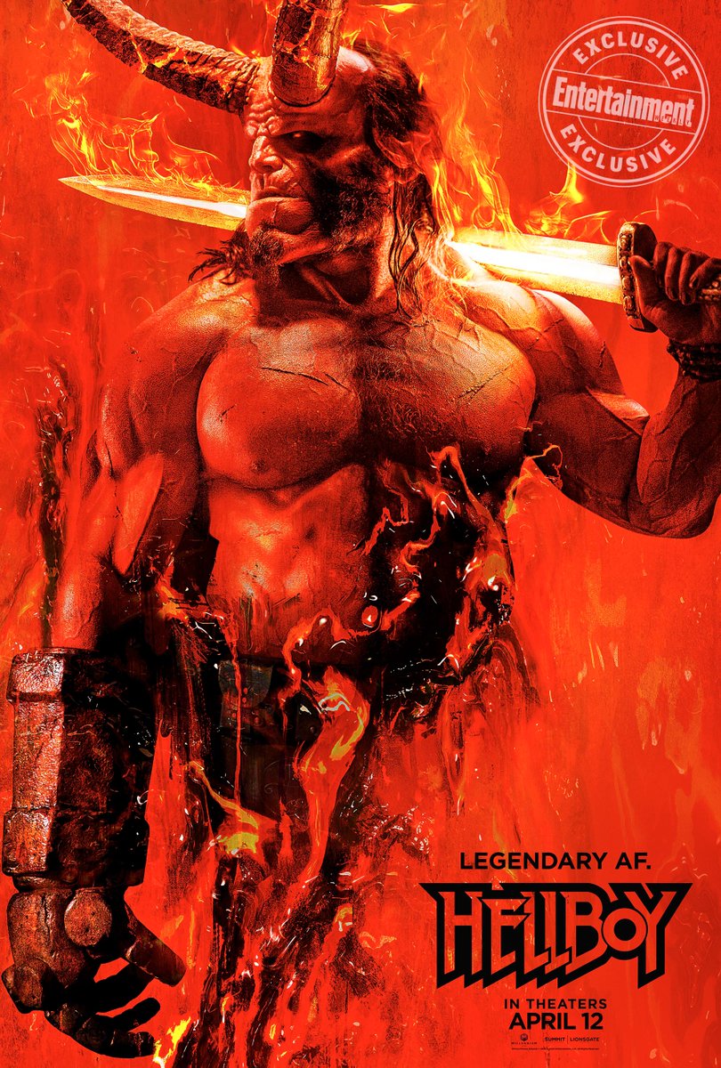 DarkHorseComics's tweet image. See the new #Hellboy movie poster revealed on @EW today: bit.ly/2QlVqut