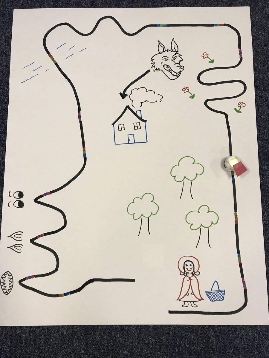 NancyAlvarezPR's tweet image. Coding @Ozobot to retell the story of The Little Red Riding Hood. #codinginkinder