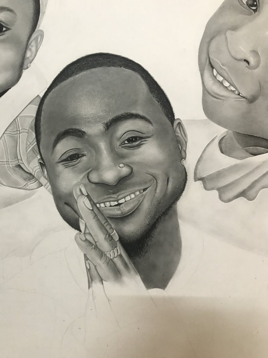 lexbrown69's tweet image. #TheIntelligentCreator @InfinixNigeria My drawing of @iam_Davido And his daughters...
