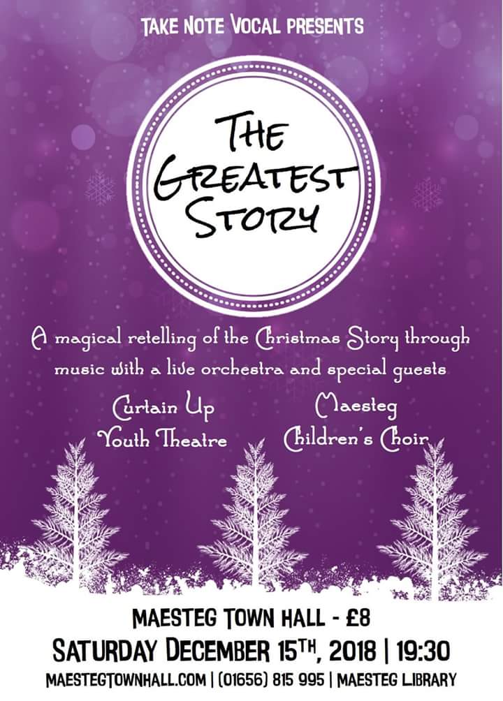 MaestegTownHall's tweet photo. . @TakeNoteVocal's big Christmas Concert, with guests Curtain Up Youth Theatre &amp; The Maesteg Children's Choir.
Christmas carols with a contemporary twist accompanied by a live 12-piece orchestra!
Saturday 15th December.
Tickets: https://t.co/UBLccRrDyw https://t.co/ZQdLkB7DxS