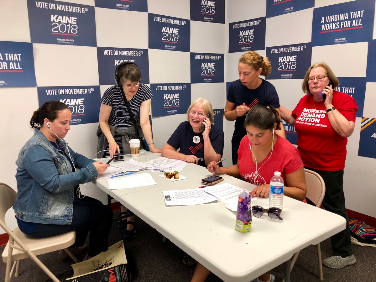 ErinVAVictory's tweet photo. These women from @MomsDemand are working hard to make sure all the Democratic voters in Arlington are excited and ready to vote for gun sensible candidates on Nov. 6! With only 35 days left until the election, we need your help! Sign-up here: https://t.co/OuXOKaSf8p https://t.co/catAEhV536