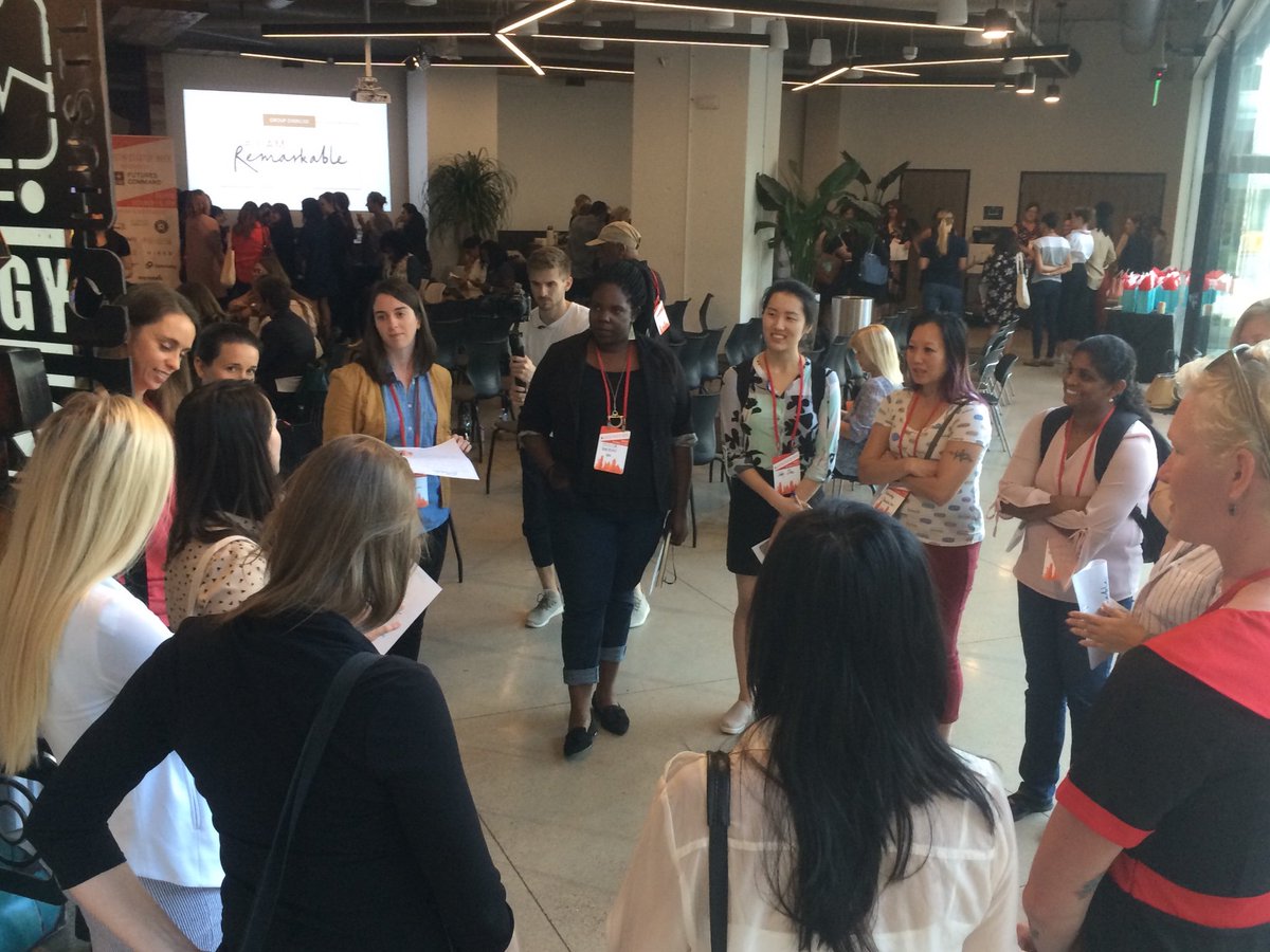 WeAreDivInc's tweet photo. Women participants sharing their why #IamRemarkable responses during the Women in Tech Summit. Women are strong, especially together💪🏾💪🏽💪🏻! @CFWoman @CapitalFactory #CFWomenInTech #womenintech #ASW18 https://t.co/n562Ifna8v