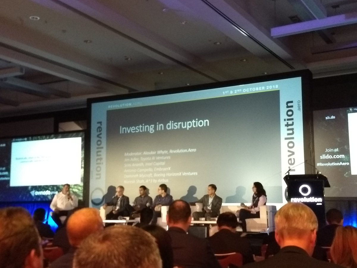 EmbraerX talking about investing in disruption. #revolutionaero <a href="/embraer/">Embraer</a>