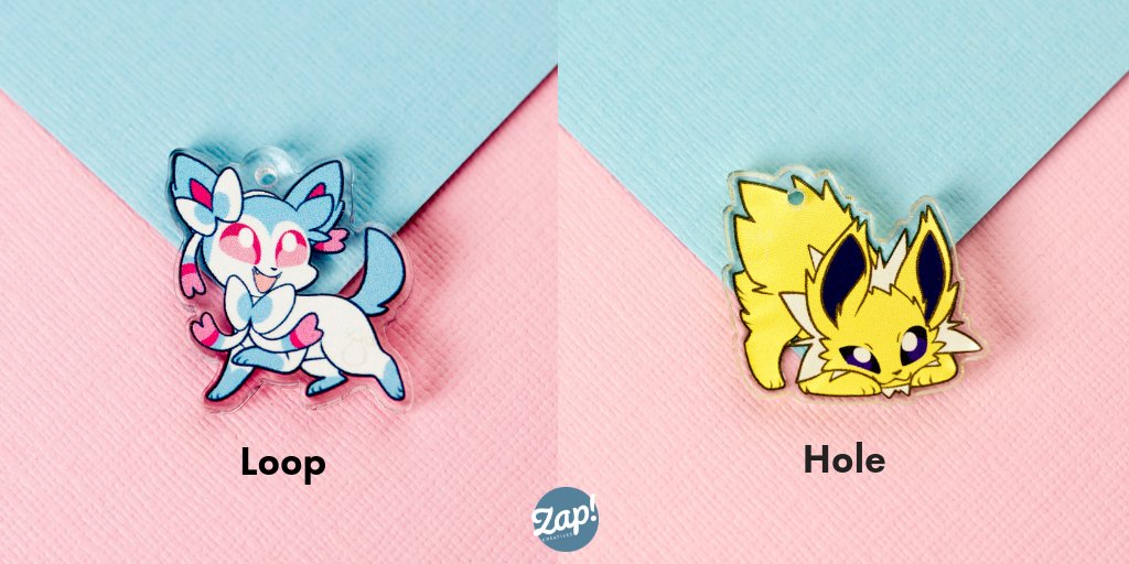 Zap! Creatives ♻️ on Twitter: "We get lots of questions asking about the difference between a loop hole so we've created a comparison for you guys #CustomCharms #PrintedCharms #AcrylicCharms https://t.co/MlLRgCeKly" /