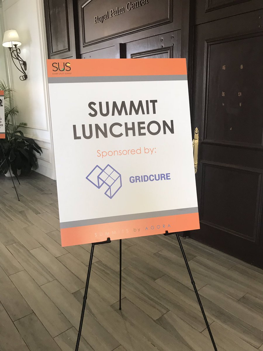 SmartUtilitySMT's tweet photo. Thank you to @GridCure for sponsoring the Summit Luncheon and Presentation! #SUS18 #utilities #smartsolutions https://t.co/goRIL0C6ft