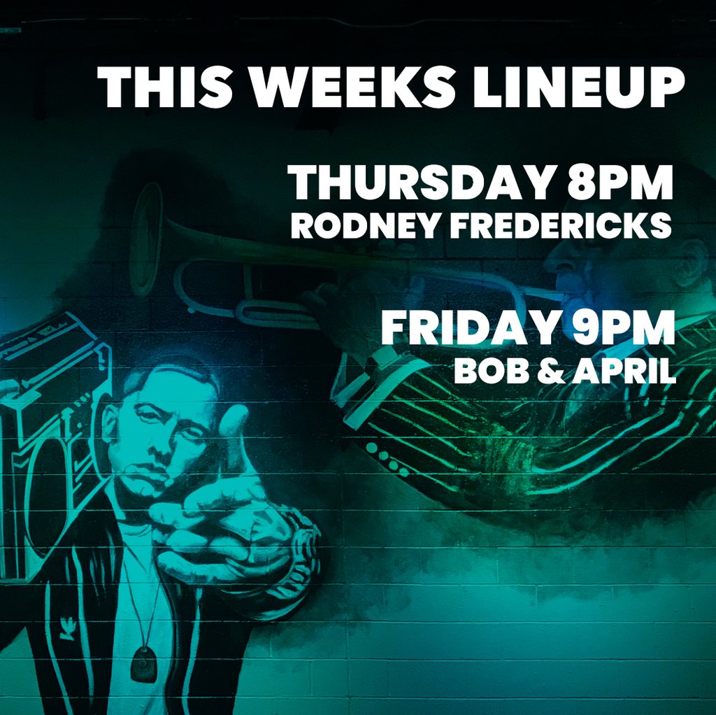 LegacyLive3's tweet photo. This week, we're excited to bring you more LIVE MUSIC! Thursday 8pm - pianist Rodney Fredericks | Friday 9pm - acoustic duo Bob &amp; April https://t.co/GaFIFNcKyc