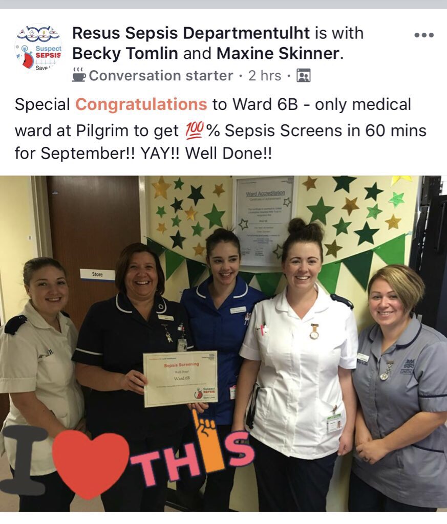 Ward6B_ULHT (@team6b_ulht) on Twitter photo Very proud of our team! 💯 % sepsis! #team6B <a href="/MelvinWar2004/">Michelle Rhodes</a> <a href="/skinner1911/">Maxine Skinner</a> @mccarthy_ph <a href="/ULHT_News/">NHS United Lincs</a> Very proud of our team! 💯 % sepsis! #team6B <a href="/MelvinWar2004/">Michelle Rhodes</a> <a href="/skinner1911/">Maxine Skinner</a> @mccarthy_ph <a href="/ULHT_News/">NHS United Lincs</a>