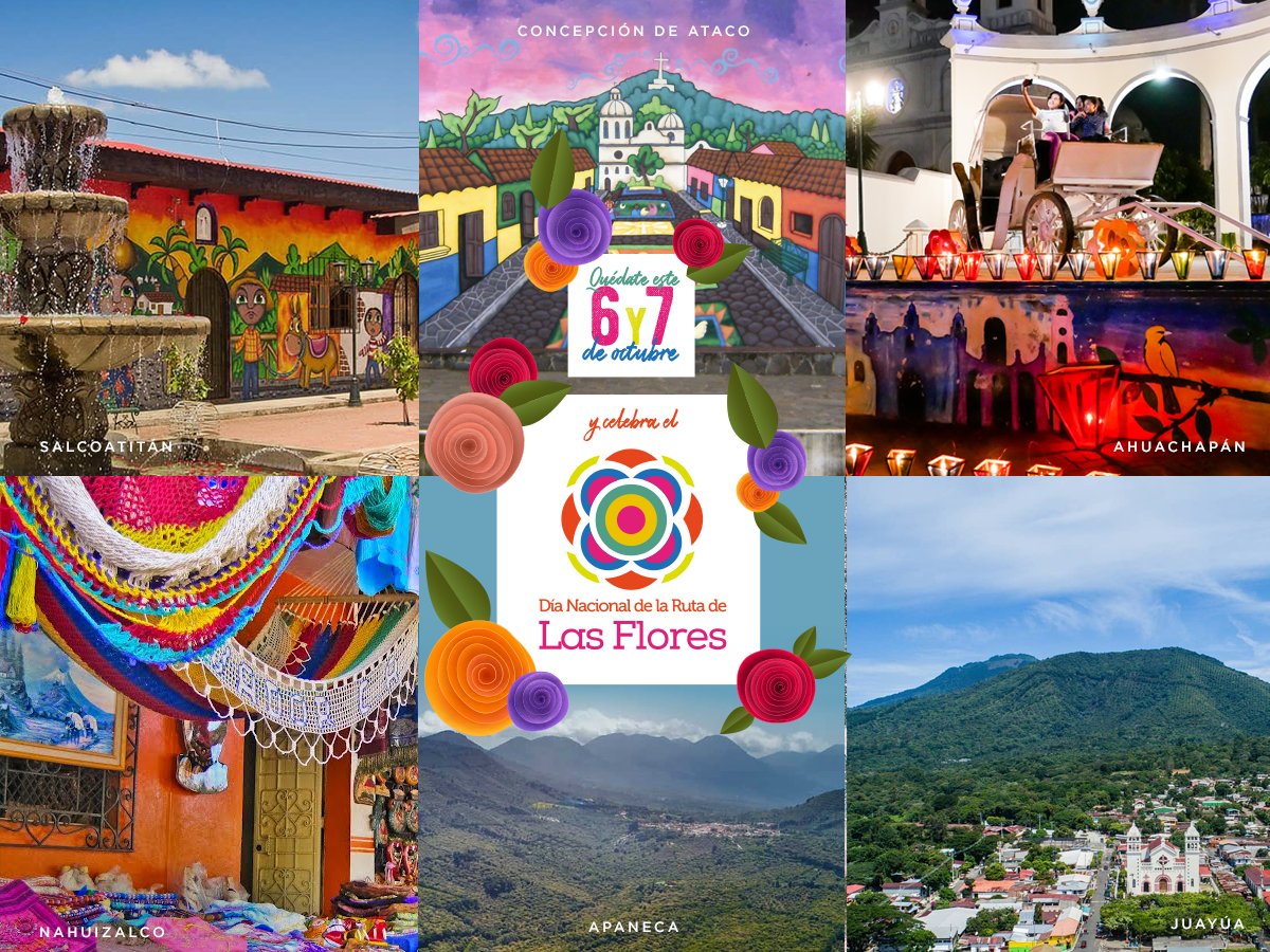 MITURElSalvador's tweet photo. Te esperamos en uno de los eventos turísticos más importantes del país, el Día Nacional de la #RutadeLasFlores este 6 y 7 de octubre. Más información en #Proasistur914 #PueblosVivos https://t.co/3V9UQvmm3c