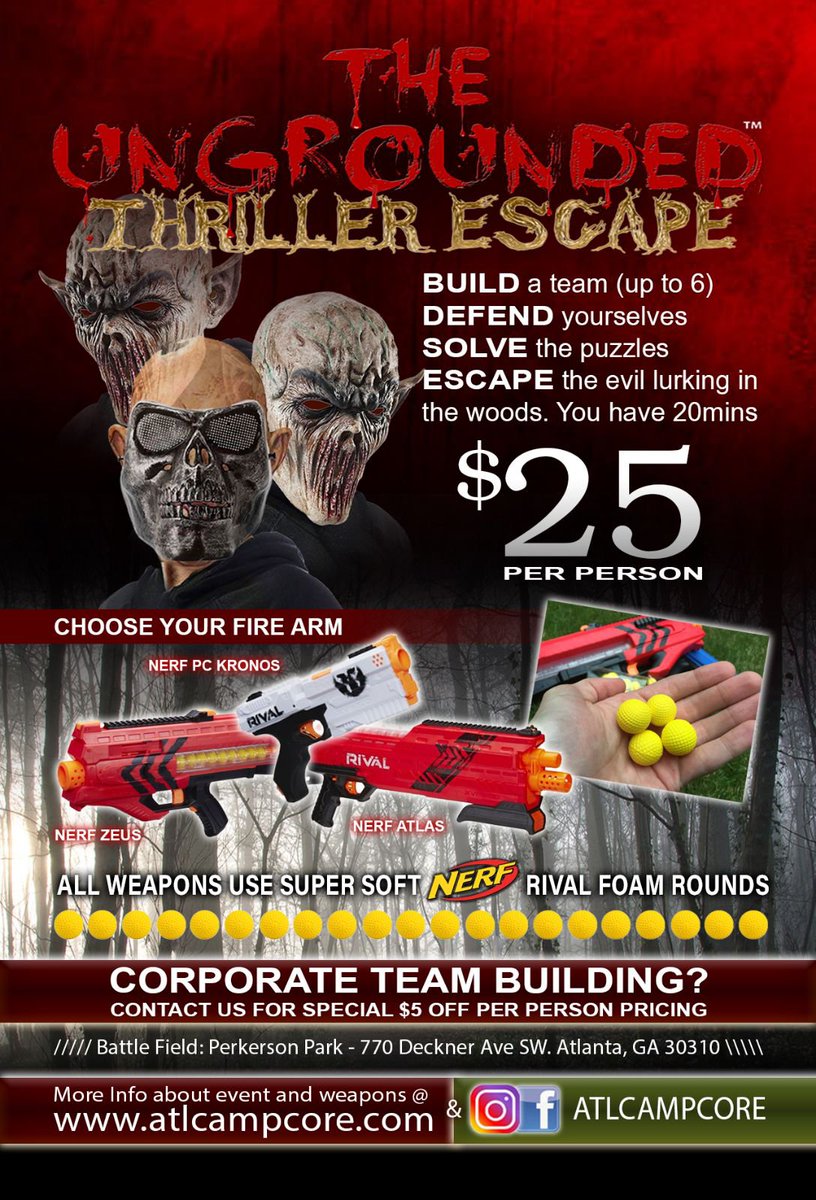 ATLCampCORE's tweet photo. New to ATLANTA!! This years most anticipated HALLOWEEN ATTRACTION! This is NOT an ordinary escape.Will you get the cure to survive?

RESERVE HERE
https://t.co/riFY3Qfqjj

FB/IG - ATLCAMPCORE

#thrillerescape #Halloween #Atlanta #atlcampcore #escapeadventure https://t.co/6JNpbkkyA9