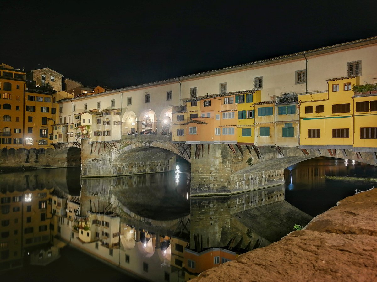 Entro dei ponti tuoi multicolori
L’Arno presago quietamente arena
E in riflessi tranquilli frange appena
Archi severi tra sfiorir di fiori
[Dino Campana]
