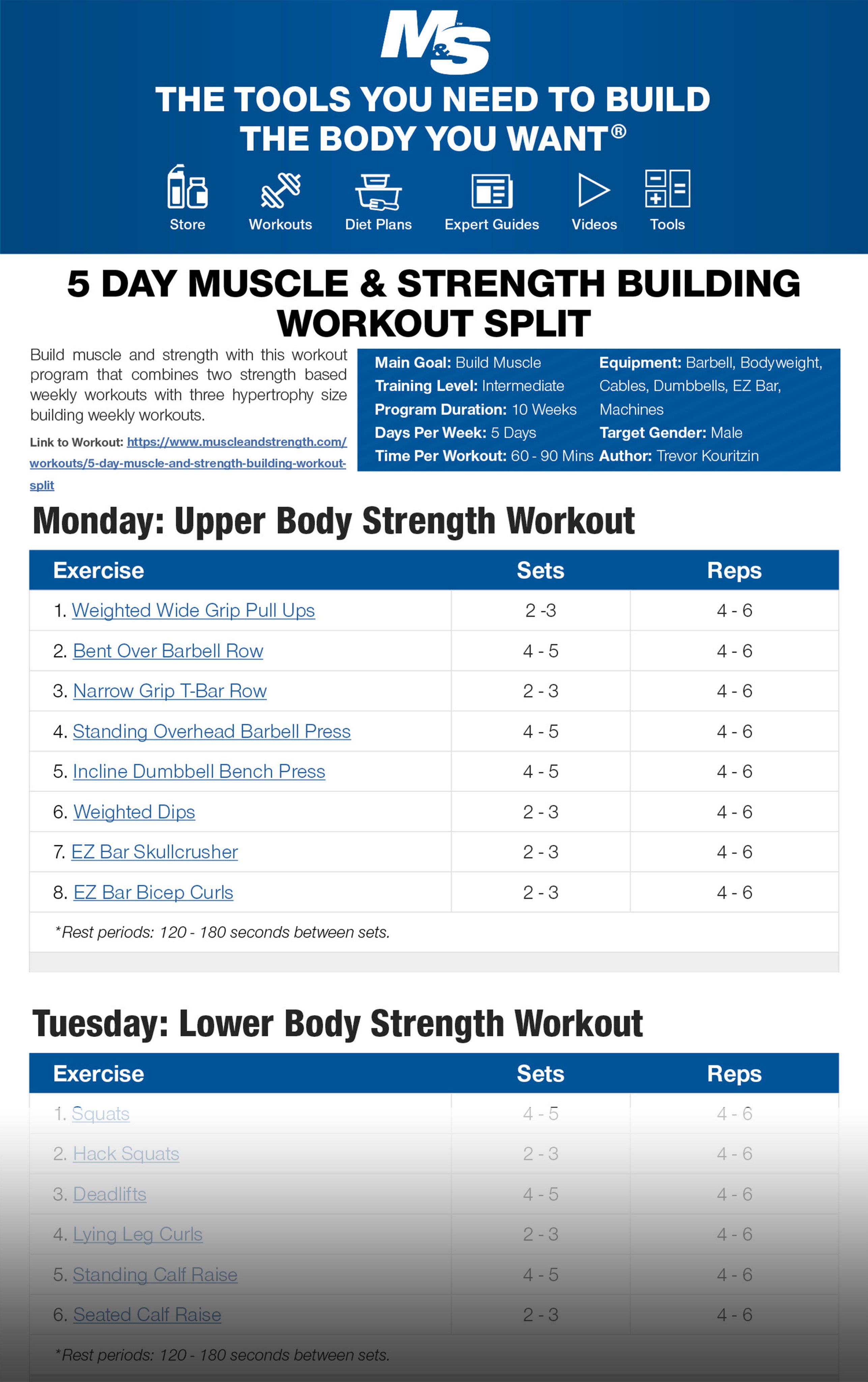 Muscle Strength on X Click through for full workout and FREE PDF Build muscle and strength with this workout program that combines two strength based weekly workouts with three hypertrophy size