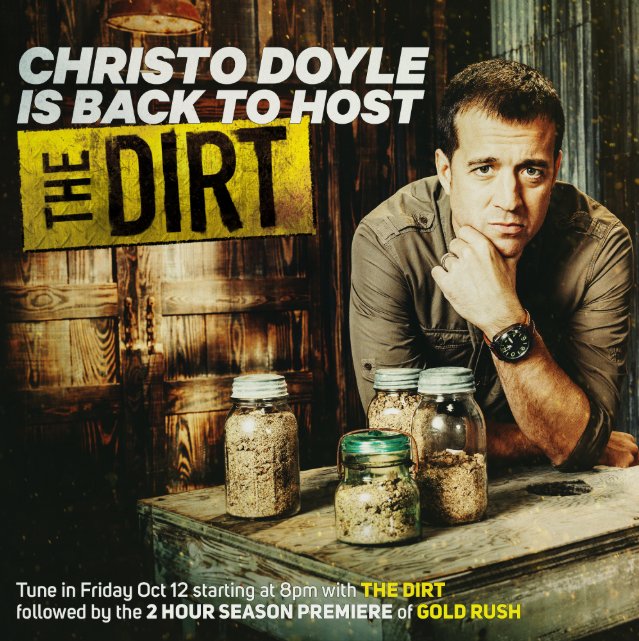 Gold_Rush's tweet photo. BREAKING: @ChristoDoyle is back to host #TheDirt and returning to Team Gold Rush! ⚠️

Tune in Friday October 12 at 8PM for the new season of The Dirt and Gold Rush for all the details. https://t.co/vjjula8KlD