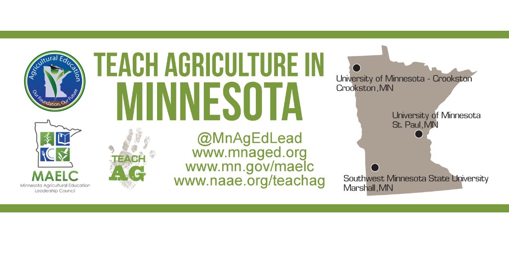 MnAgEdLead's tweet photo. As high school seniors are looking to apply to college, here is a list of Universities that offer Ag Education Programs! https://t.co/KlLwzG1fah