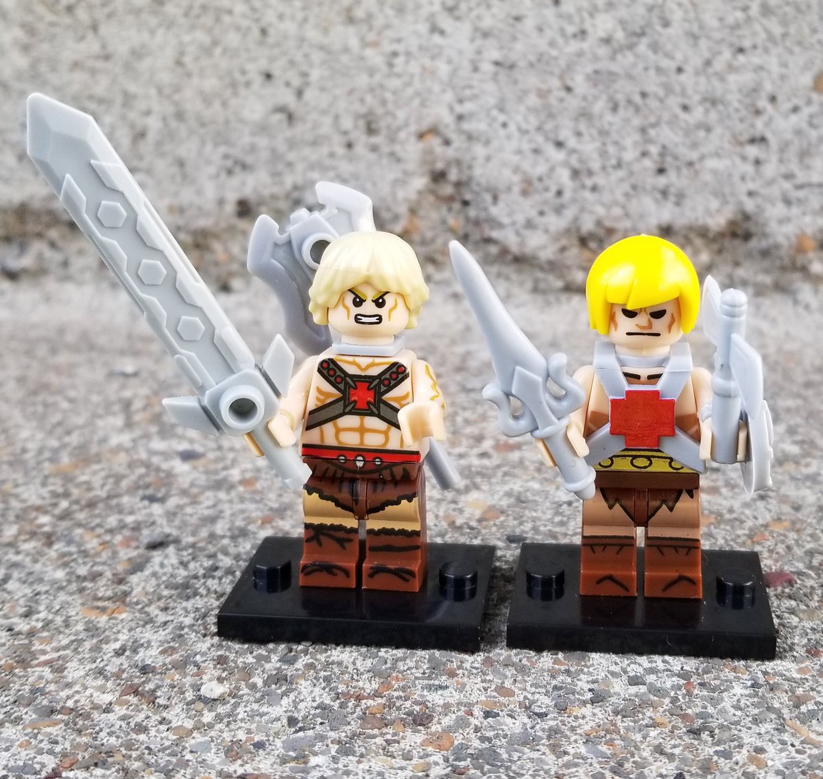 LexxZombie's tweet photo. I also received more #BootLego He-Man &amp; Skeletor figs. I got them for the weapons and face for my other He-Man &amp; Skeletor. Now I'm happy. 😁 https://t.co/MGsaFJ4YLT