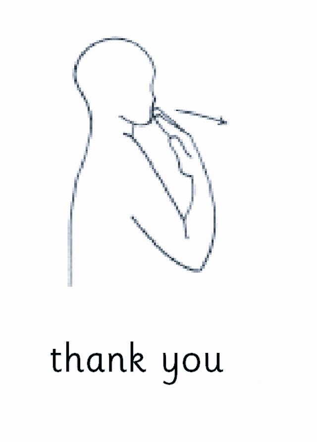 StSerfsPS's tweet image. Our new Makaton sign that both learners and staff will be using throughout of nursery day is “Thank you” to carry this sign out, you raise your hand to your mouth and extend it outwards saying thank you 😊 @MakatonCharity #communication #signandsay #signingcommunity
