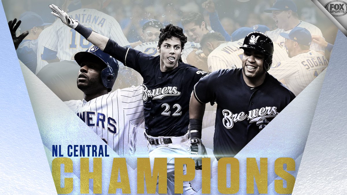 MLBONFOX's tweet photo. The @Brewers have done it! 

Milwaukee comes back from 5 games down on Sept 3rd to win the NL Central! https://t.co/X9W5tcr86h