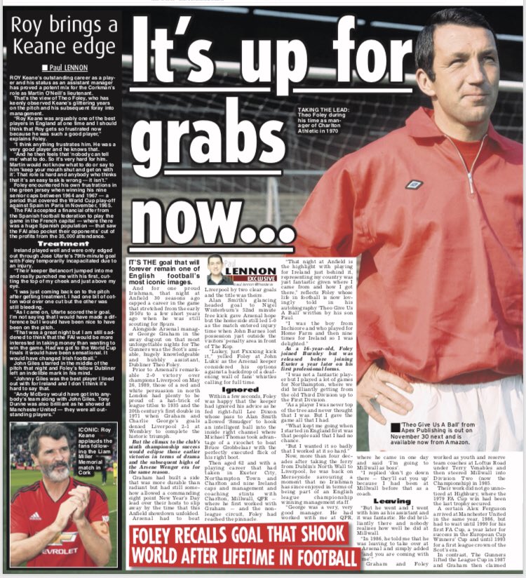 Theogiveusaball's tweet photo. Many thanks to Paul Lennon @IsFearrAnStar @IrishStarSport for the wonderful double page article and the promo of the book.
Much appreciated.
#TheoGiveUsABall https://t.co/iABwzsaGLL