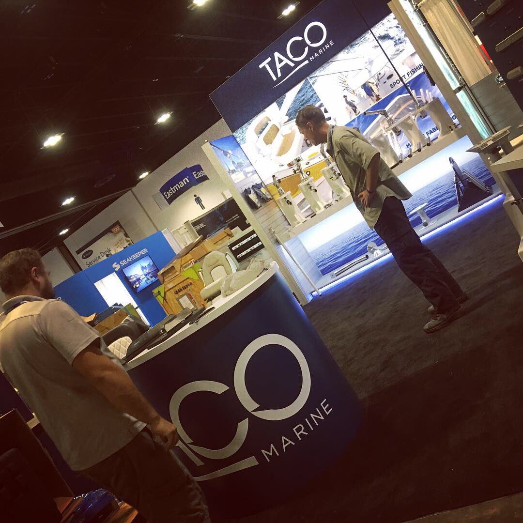 taco_marine's tweet photo. Let’s get this party started! 🚤🎣#IBEX2018 @ibexshow #settingup #tacomarine #booth1433 https://t.co/arzl8vnPxR
