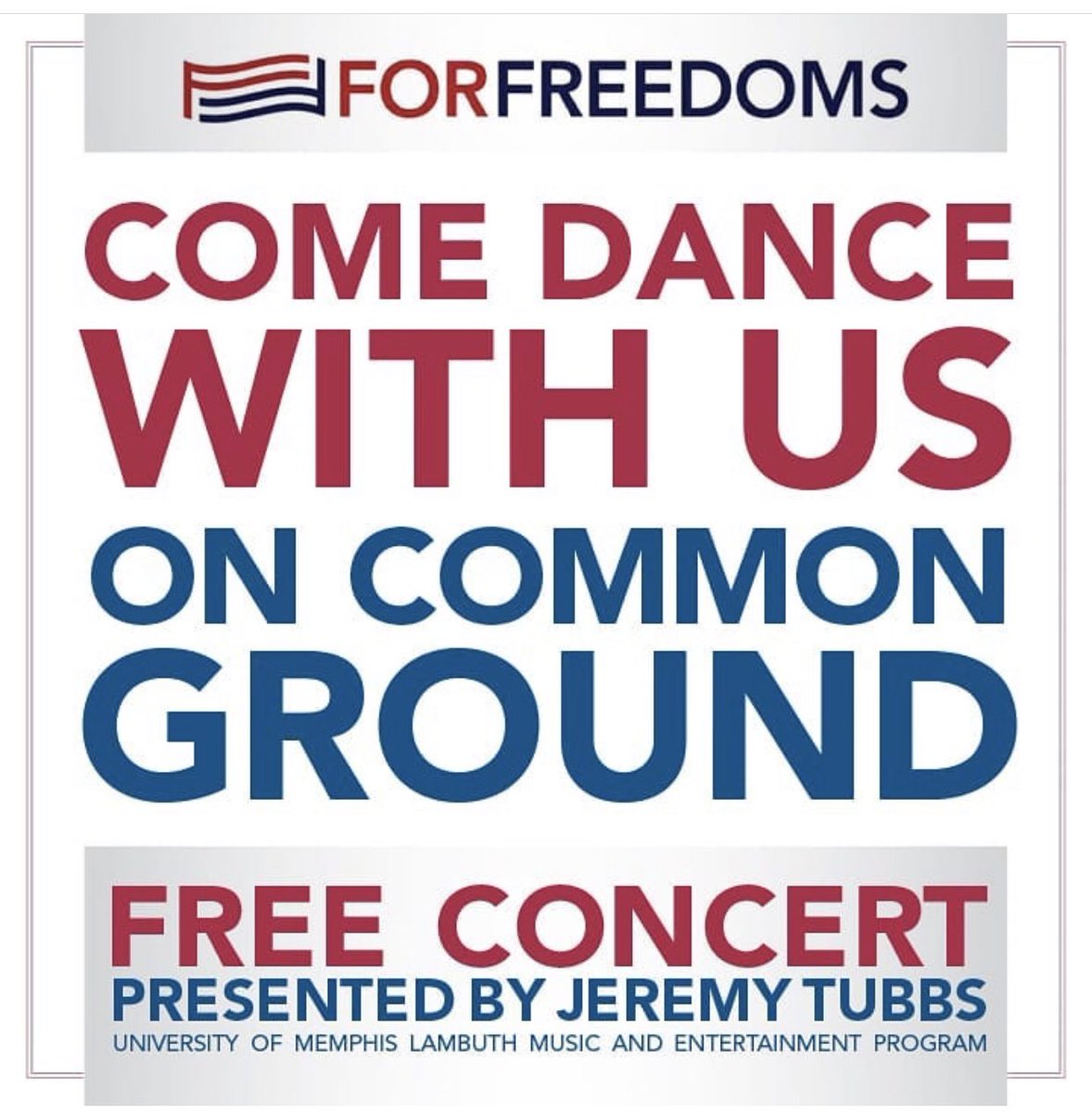 JacksonArtsCoun's tweet photo. Be a part of the largest #creativecollaboration in US history this fall! Join us on the Lambuth campus this Friday, Oct. 5 for our For Freedoms Rally! Food trucks, dance, arts and crafts and more! We start at 4:00! #forfreedoms #lambuth #jacksontn #731arts #50stateinitiative https://t.co/geqIngrOGG