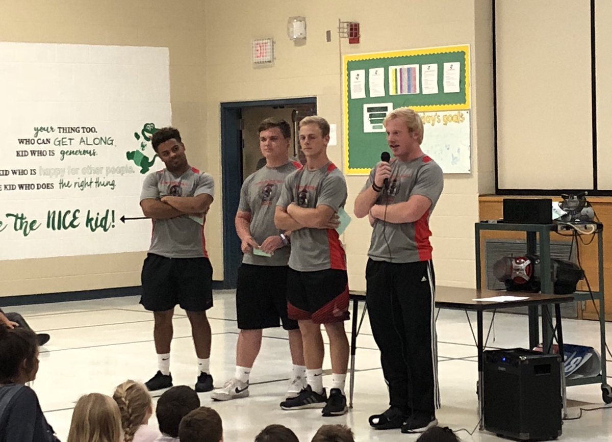 Special guests at our Gator Assembly today were a few members of the Westside High School football team! They gave a great pep talk to our school. Great message: have pride in your school.  <a href="/Westgate66/">Westgate 66</a> #wecanwewill