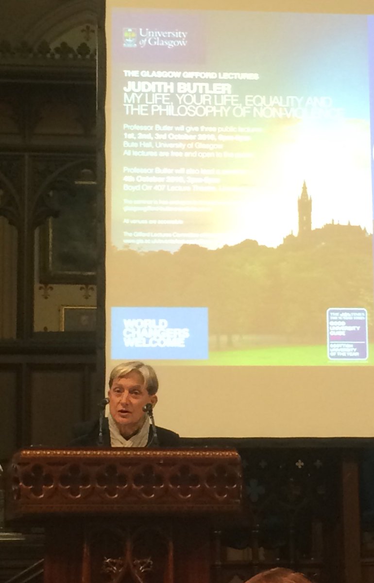 abonnieday's tweet photo. At the alter 🙏🏻 #JudithButler #nonviolence #extendedself #interrelation @UofGlasgow https://t.co/qHAVThjkY6