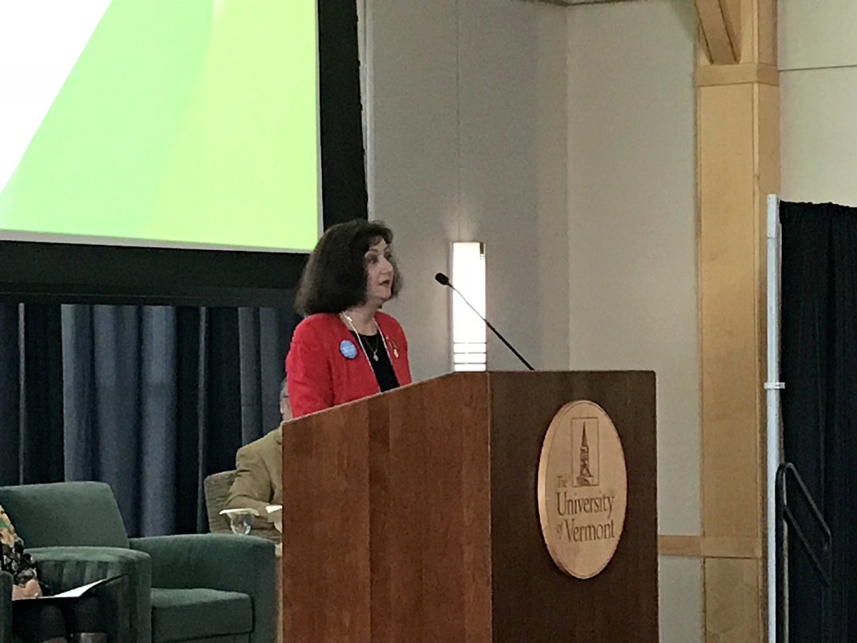 VTEducation's tweet photo. Current #VTTOY Linda Cloutier Namdar gives the keynote address to Vermont’s 2018 Outstanding Teachers. #VTed @vttoy2018 https://t.co/iZ1bNFDFSa