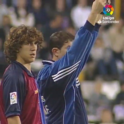 Happy birthday to Carles Puyol. Here he is making his debut as a fresh-faced 21-year-old against Real Valladolid. 