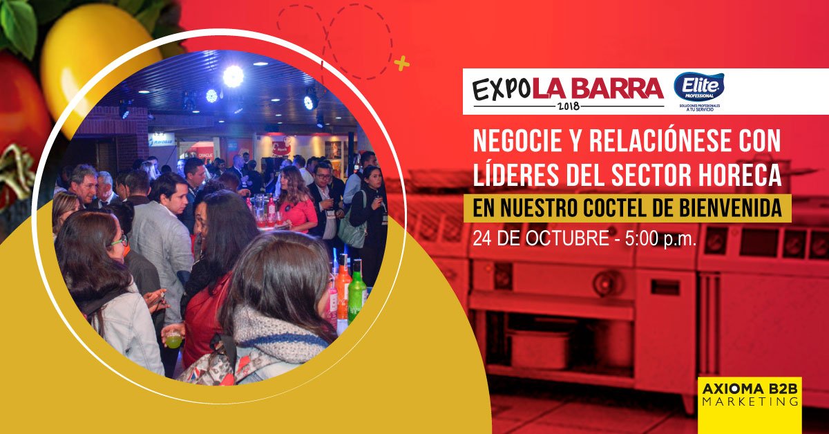 labarrab2b's tweet photo. Relaciónese con más de 2.500 Líderes del sector Horeca, en nuestro coctel de bienvenida y genere contactos efectivos para usted y su negocio. Bogotá, 24 y 25 de Octubre. ¡CUPOS LIMITADOS! Regístrese sin ningún costo aquí: https://t.co/M7vgiTd5Pq Compensar Av. 68 – Bogotá. https://t.co/PpgDZYE8Tr