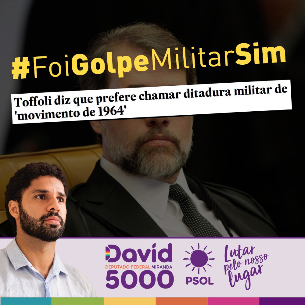 davidmirandario's tweet photo. A ditadura militar custou a vida de muitas pessoas, torturou tantas outras. Não aceitamos a relativização de um momento tão grave da nossa história: pra que não se esqueça, pra que nunca mais aconteça!
#FoiGolpeMilitarSim https://t.co/ojZPrN8hNe