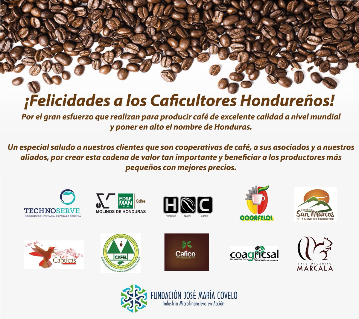 ¡Felicitaciones a los Caficultores Hondureños en su día!