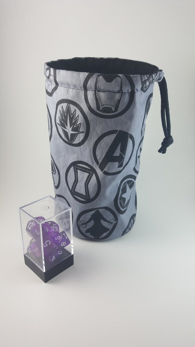 Our newest style bag "The Tankard" is large enough to hold dice for the largest #warhammer40k armies.  Also makes a fantastic command chip bag for #SWLegion. Time to put that Crown Royal bag away.  #3D6 #imayhaveadrinkingproblem