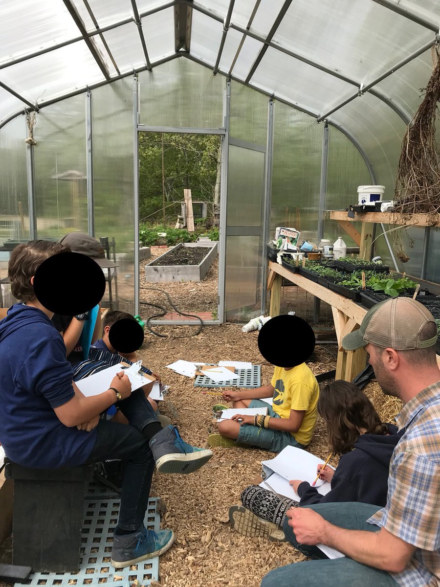 GoldinMath's tweet image. My 5th grade students approach finding the total volume of soil in cubic inches of our school’s 19 raised garden beds. Rainy math in the greenhouse. Which group came closest? Stay tuned... #ITeachMath #MTBoS #LUMathMethods Does anyone else have math related lessons in the garden?