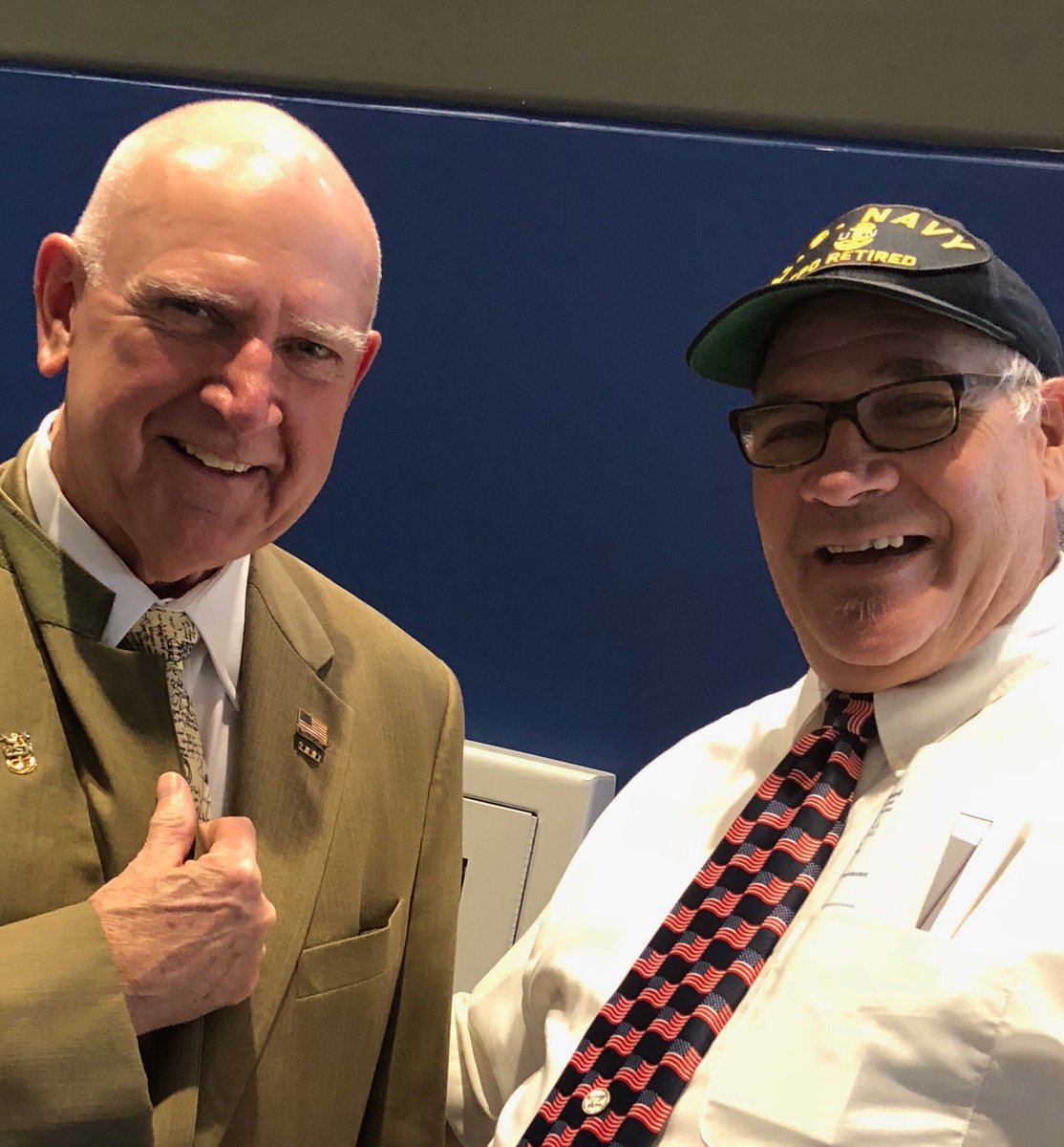 yankurich's tweet photo. A distinct honor to meet and chat with retired Navy CDR Porter A. Halyburton at the dedication ceremony for Colonel Fred Cherry Middle School on Sept. 30 in Suffolk, Va.  Halyburton and Cherry were POWs and cellmates during the Vietnam War.  #CFCMS proud #POW #Friends of Cherry https://t.co/x6nfXjiO1Y