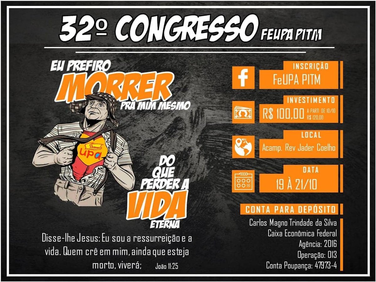 upaoficial's tweet photo. Na FeUPA PITM vai rolar o 32° congresso. Fiquem atentos às informações no post 😉 #UPAoficial #somosum https://t.co/jHczNTcBka
