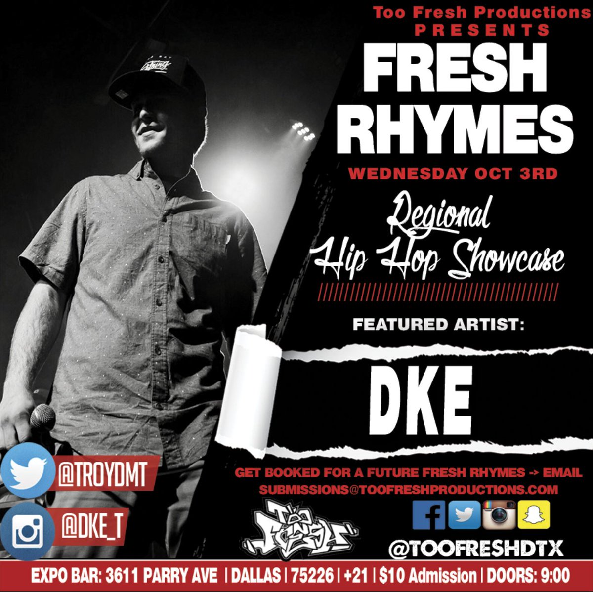_LeoJ_'s tweet photo. Catch @TroydMt #FreshRhymes October 3rd THIS Wednesday at @ExpoBarDallas. Check out his music --> https://t.co/bQVoq65yhK Now Booking for our November showcase! Shoot us an email at lock in your slot! #DallasHipHop #DFWHipHop #DallasRaps #DFWRaps https://t.co/HXmAdqVBfR