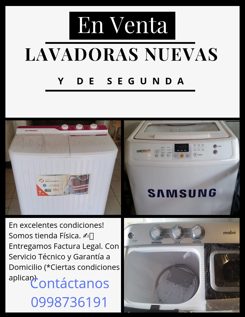 en venta lavadoras nuevas y usadas