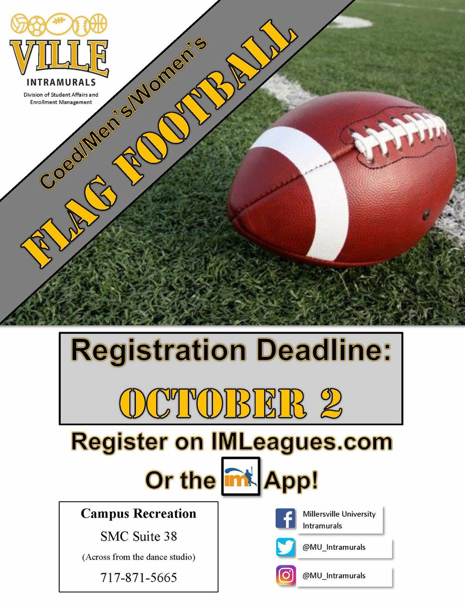 MUCampusRec's tweet image. Who is ready for football? #fallisforfootball #FootballIsFamily #MUIM #MUCampusRec