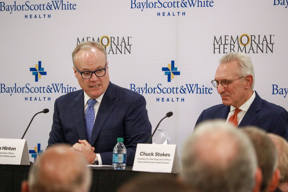 bswhealth's tweet photo. "Healthcare needs to move forward and we think this combination will accelerate that." @JamesHHinton https://t.co/vXHBnggbv9 #TransformHealthTogether https://t.co/leiQLed8rL