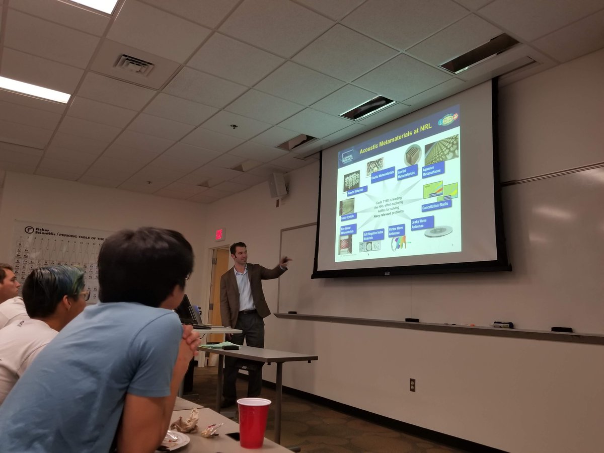 GatechAcoustics's tweet photo. Thanks to Dr. Matt Guild and @USNRL for one of the better @acousticsorg seminars in recent memory! (Not just because of the food, but shout-out to @PandaExpress too.) #acoustics #metamaterials #friedrice https://t.co/UUjbEWVDKj