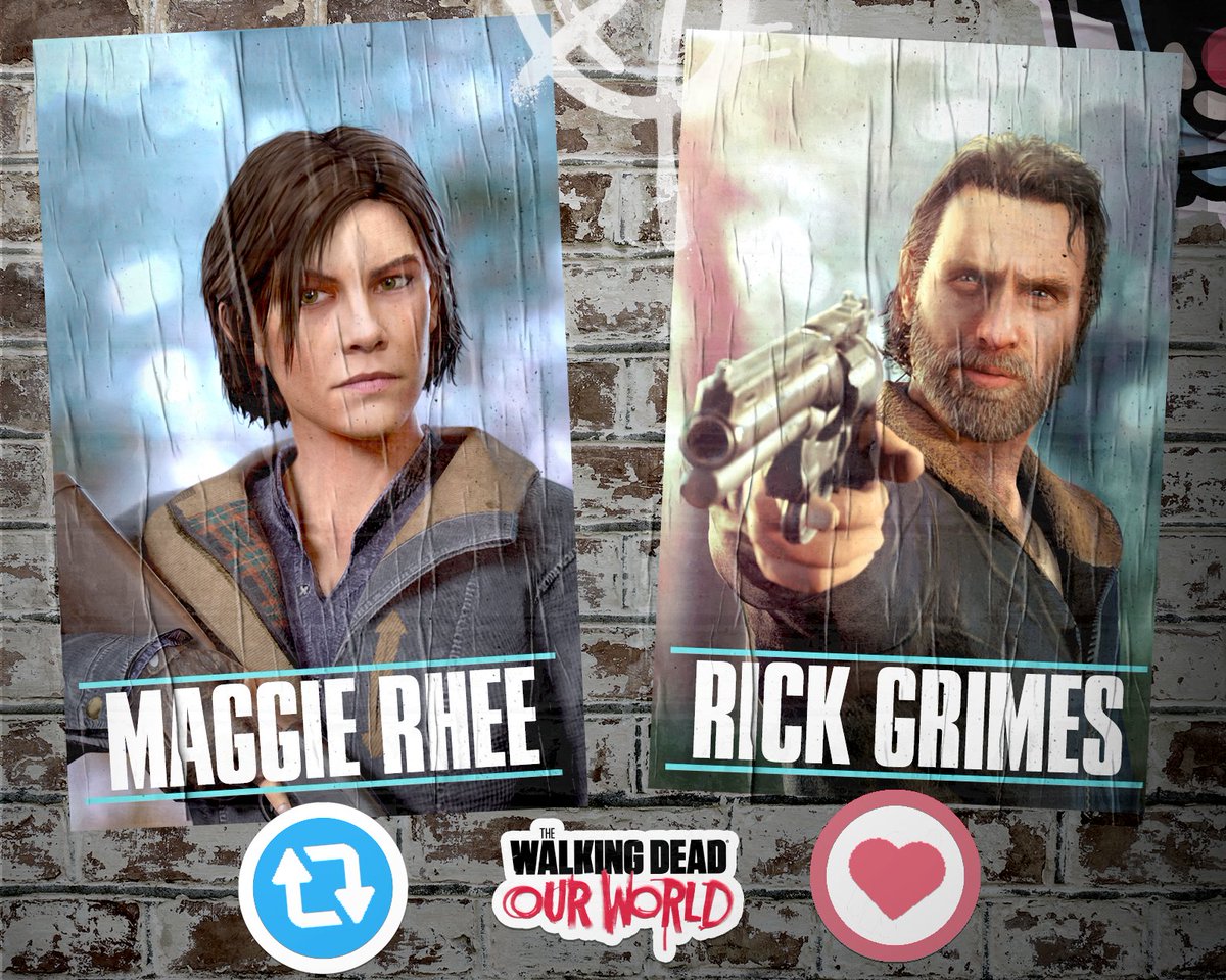 WalkingDead_AMC's tweet photo. There's a storm coming! Whose side are you on? Fight alongside Rick or Maggie in @TWDOurWorld: https://t.co/RwIEbK9XYH https://t.co/bnTbh7Ezry