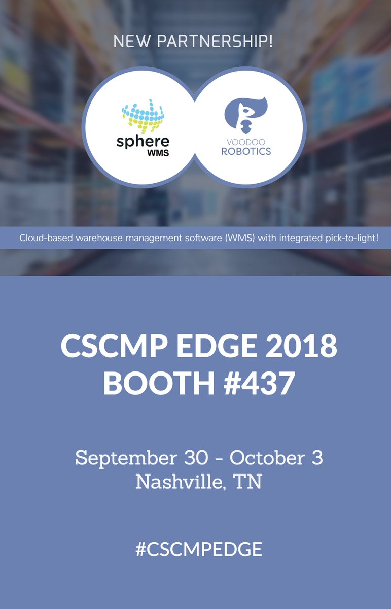 VoodooRobotics's tweet photo. Stop by #CSCMPEDGE booth 437 to see how VoodooRobotics' wireless #picktolight system seamlessly integrates with SphereWMS' cloud-based #WMS.
https://t.co/ntkxPPArtB
#supplychain #supplychainmanagement #logistics #spherewms #distributioncenter #shipping #orderfulfillment #CSCMP https://t.co/ALPOovltQG