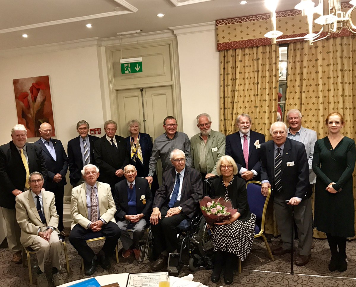 WiltonRotaryuk's tweet photo. A very special night at our club tonight. Not only did we have some very special friends join us for dinner. But we also presented Founder Member Ray Reeve (The Baker) with Honorary Membership for 40 years of dedication. https://t.co/285jTGqbQT