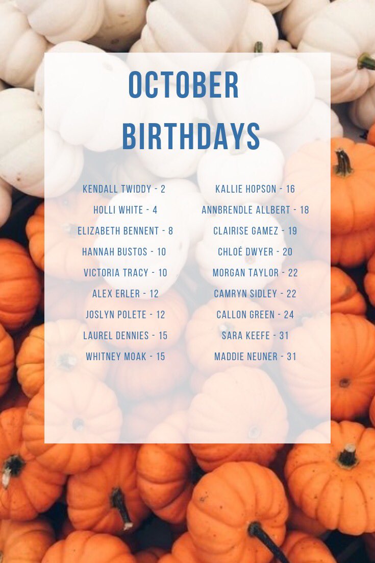 Happy Birthday Month Of October