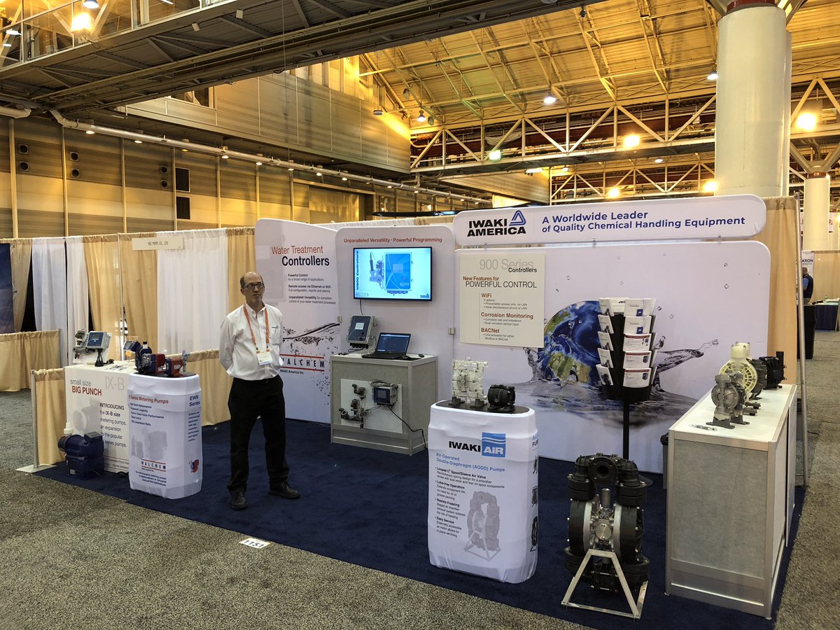 IwakiAirAODD's tweet photo. Day 1 in the books at #WEFTEC2018. New opportunities and great catching up with current customers and end-users. Always enjoy seeing colleagues from the industry as well. come see us at booth 1151 this week to learn more. #IwakiAmerica #IwakiAIR #WalchemControllers https://t.co/tihtUgqZaK
