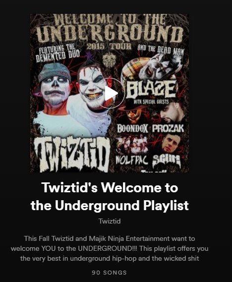 TechN9ne's tweet photo. S/O to @majikninjaent for adding #MyOwnZone to their Majik Ninja Ent. Mix & Welcome To The Underground playlists on @spotify!
Makik Ninja Ent. Mix> https://t.co/f5mFSf7eX9
Welcome To The Underground > https://t.co/M2reVpIjt6 https://t.co/1i8vThnRd3